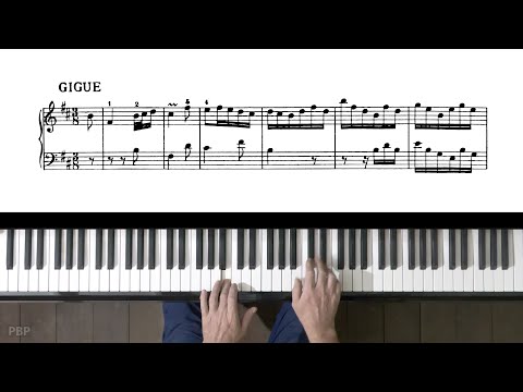 Bach French Suite No.3 "Gigue" P. Barton, FEURICH 133 piano