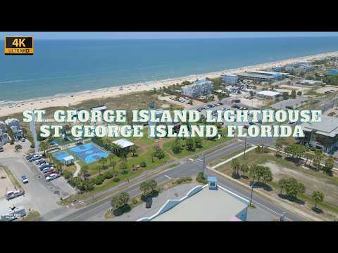 4K Drone Footage - St. George Island Lighthouse - St. George Island, Florida