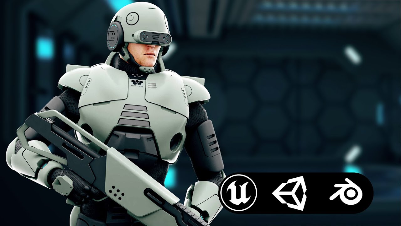 Cyborg Sol-50 Auto-Rig Pro Rigged For Mixamo Unreal Engine Unity 3D Model