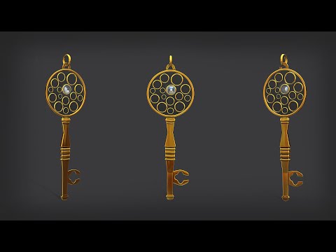 key pendent necklace zbrush sculpting #shorts