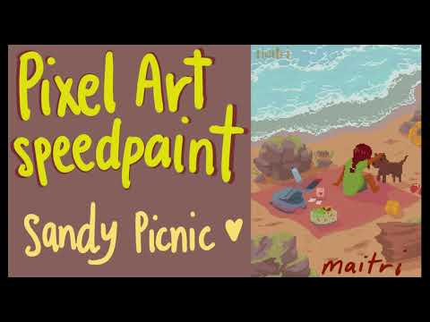 Pixel art speedpaint | Sandy beach picnic 🏖