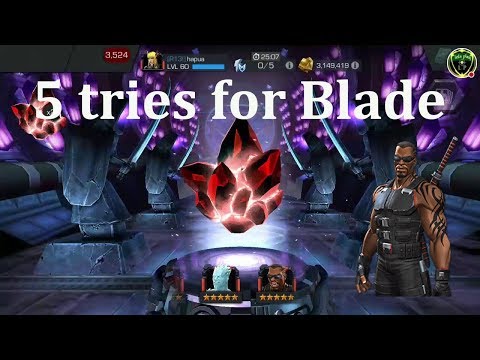 5 x five star crystal opening (5 tries for blade) marvel contest of champion