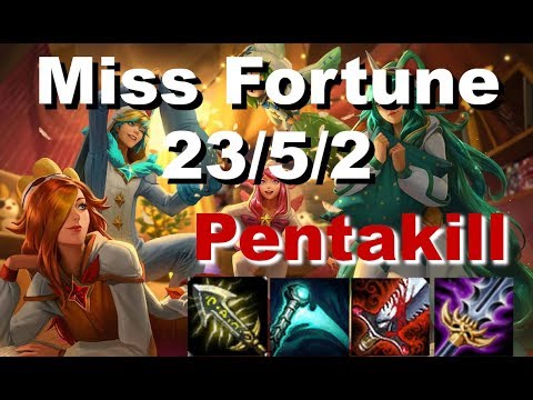 Miss Fortune vs Aphelios (ADC) | PENTAKILL, KDA 23/5/2 GrandMaster, Patch 10.12