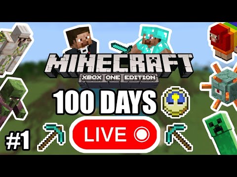 Surviving 100 Days In Minecraft Legacy Xbox One Edition LIVE!