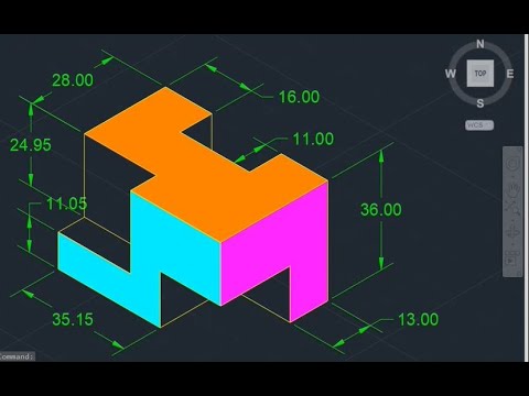 Engineering Drawing Lab9d on isometric drawings/projections in AutoCAD