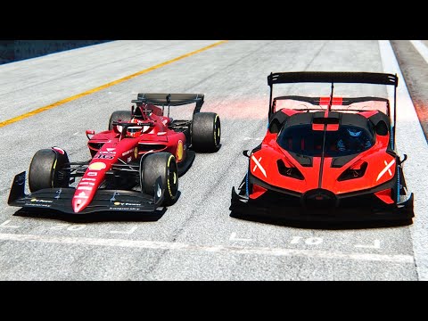 Bugatti Bolide GTR Concept vs Ferrari F1 2022 at Desert Drag Race