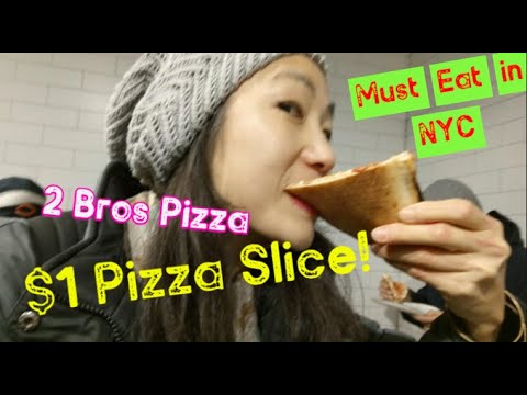 2BROS PIZZA in Manhattan! | must-try NYC's best $1 pizza slice!