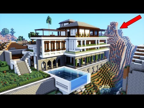 A1MOSTADDICTED MINECRAFT - Minecraft: How To Build a MODERN Mansion / Modern Cliff/Mountain house! 2018
