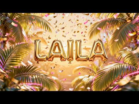 Festive Happy Birthday Layla Elegant Animated Greeting with Heartfelt Music and Sparkling Lights