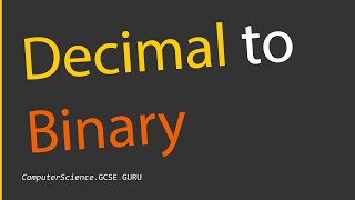 How to convert decimal to binary