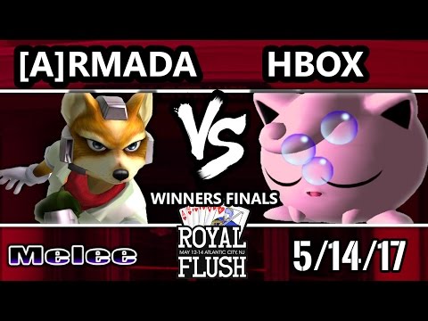 Royal Flush SSBM - [A] Armada (Peach) Vs. Liquid Hungrybox (JigglypufF) Smash Melee WF