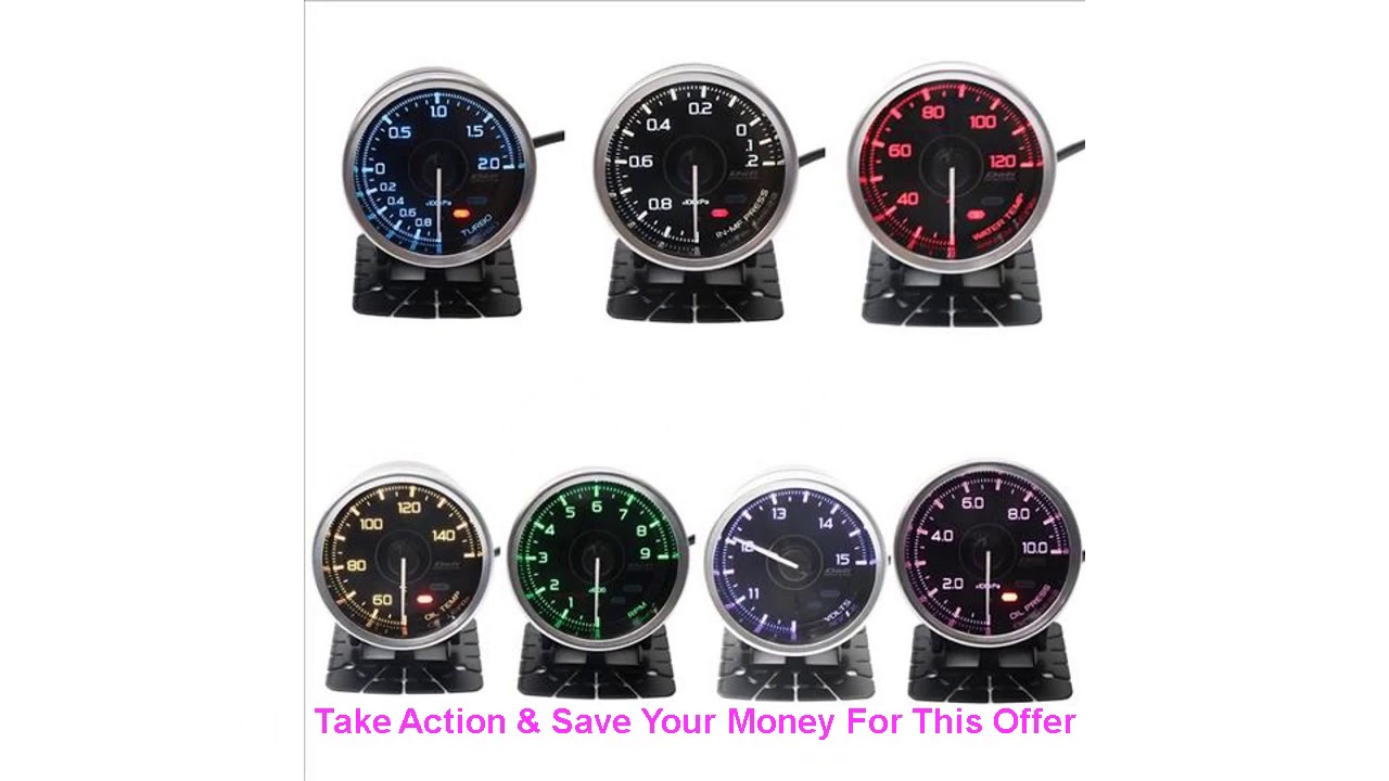 Deal Defi  A1 60mm universal gauge tachometer vacuum water temp gauge  7 colors multifunctional met