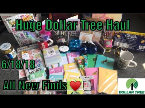 HUGE Dollar Tree Haul 6/18/18. TONS OF NEW FINDS/Crown Jewelz Stationary Sets, Mugs and More! Video