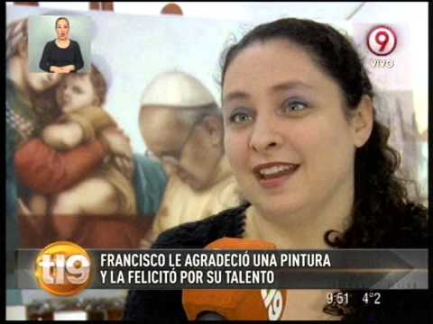 Una artista de Flores retrata al Papa