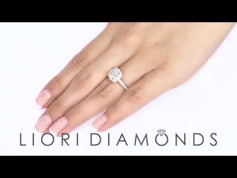 ER-SOLD-219 - 1.86 Carat H-SI1 Natural Round Diamond Engagement Ring 18k White Gold Pave Halo