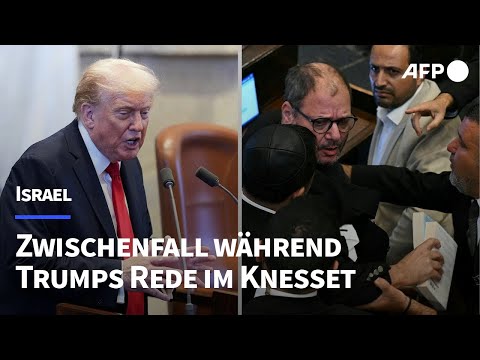 Trump muss Knesset-Rede unterbrechen - Abgeordneter rausgeworfen | AFP