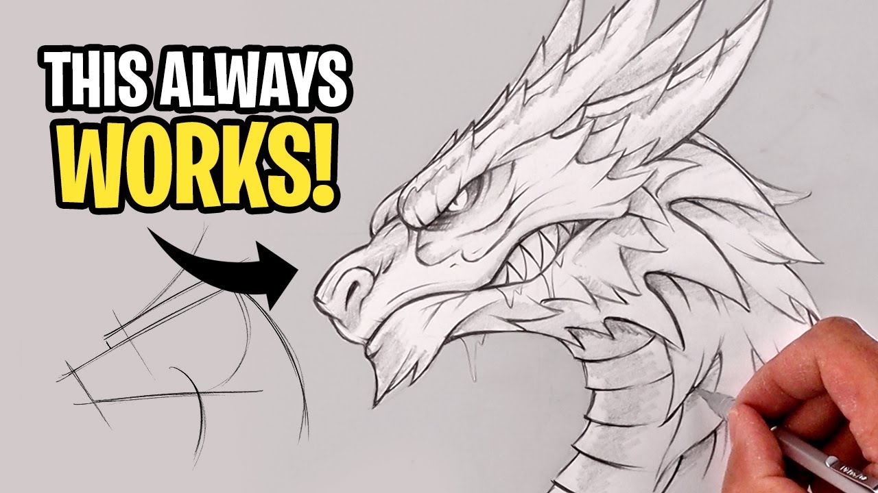 How To Draw a DRAGON | Step By Step Sketch Tutorial