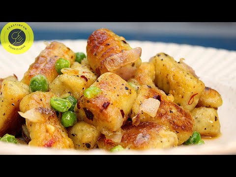 Potato Gnocchi | Cheesy & Creamy Potato Gnocchi Recipe | @Feastinfun