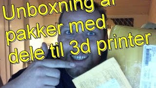 preview picture of video '(Danish) Unboxning af dele til 3d printer'