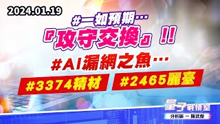 【量子戰情室】#陳武傑0119 #一如預期…『攻守交換』!!#AI漏網之魚…#3374精材#2465麗臺 (圖)