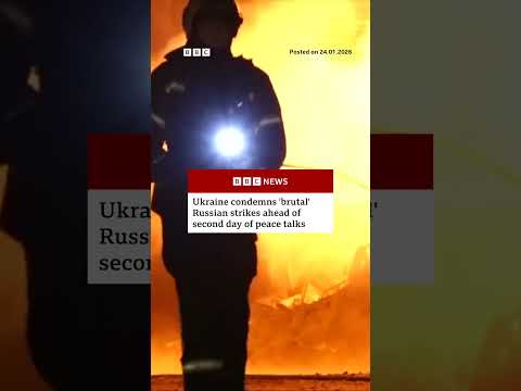 Ukraine condemns 'brutal' Russian strikes ahead of peace talks. #Ukraine #Russia #BBCNews