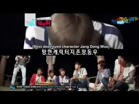 INFINITE 'Make Woohyun laugh' Game (Eng Sub)