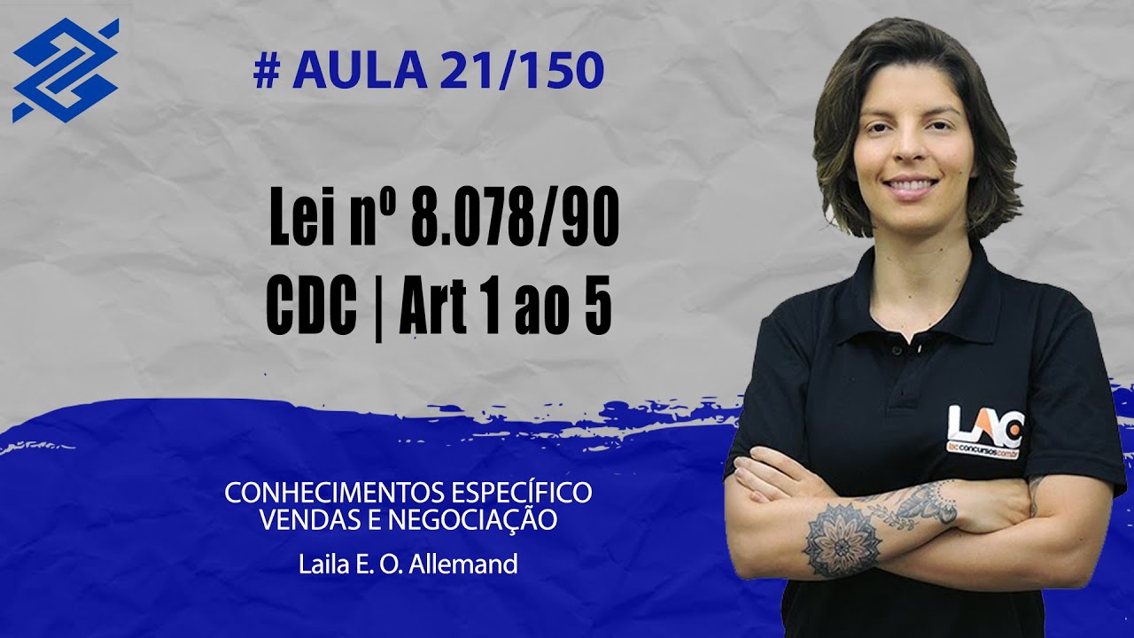 BB 2023 - Lei nº 8.078/90 - CDC | Art 1 ao 5 - Direito do Consumidor - 21/150