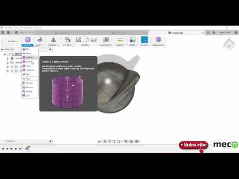 Autodesk Fusion 360 Surface Modeling Tutorials 8(Form Command Cylinder, Shphare Module )