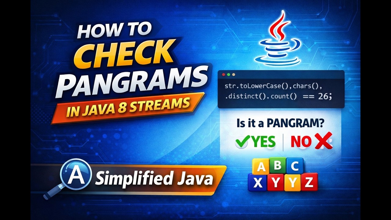 Java Interview Question: Check String is Pangram Using Java 8 Streams