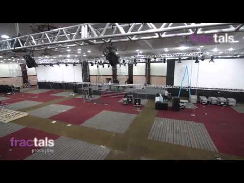 10 horas em 30s, TimeLapse da montagem do evento LG com 2 câmeras.