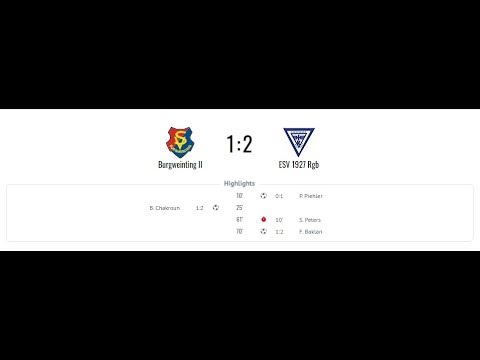 SV Burgweinting 2 vs ESV 1927 Rgb