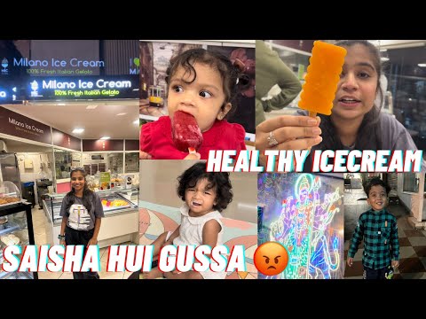 Going to eat healthy ice cream🍨||Saisha Bua time❤️||Milano ice cream||#bangalorevlogs