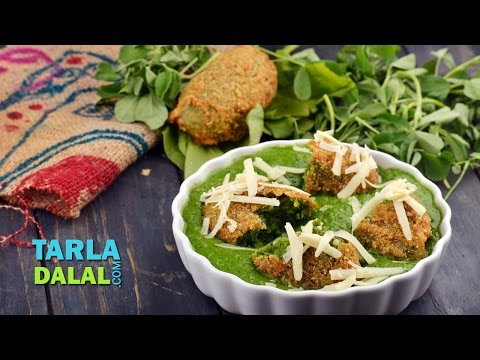 Hara Bhara Kebab in Green Gravy, North Indian Subzi by Tarla Dalal