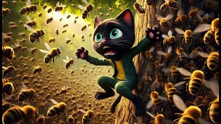 How Kitty becomes Bee Monster But How?🐱➡️🐝🔥😿 #cats #cutecat #catlover #pawkitty