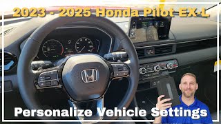 2023 - 2025 Honda Pilot EX-L Vehicle Settings (2024)