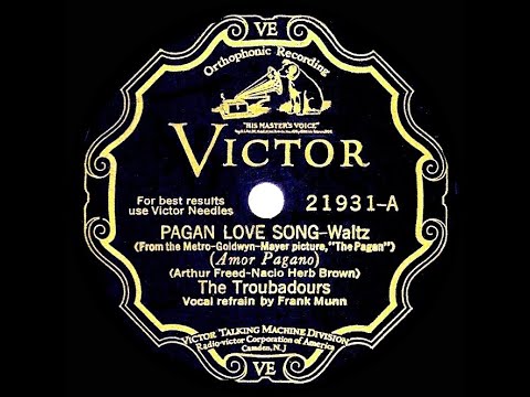 1929 HITS ARCHIVE: Pagan Love Song - Nat Shilkret (as ‘The Troubadours’) (Frank Munn, vocal))