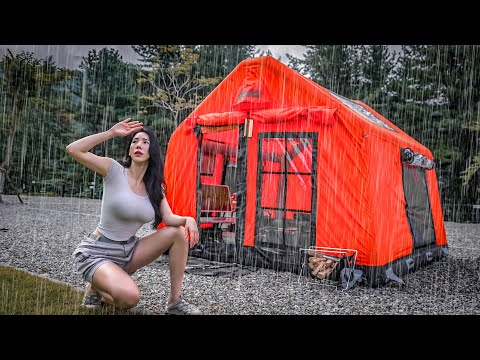 ⚡CAMPING IM STARKREGEN MIT EINEM GEMÜTLICHEN AUFBLASBAREN ZELT