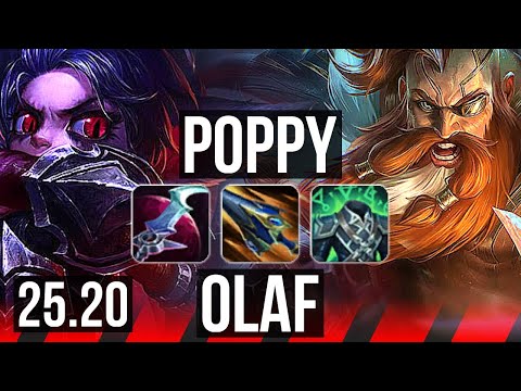 POPPY vs OLAF (TOP) | Rank 5 Poppy, 9 solo kills, 13/2/10, Legendary | TR Challenger | 25.20