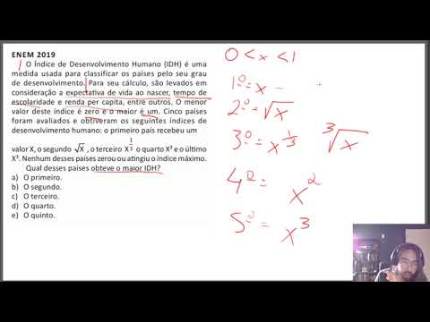 ENEM 2019 - Matemática | Questao 168 (Prova Amarela) - IDH e função exponencial