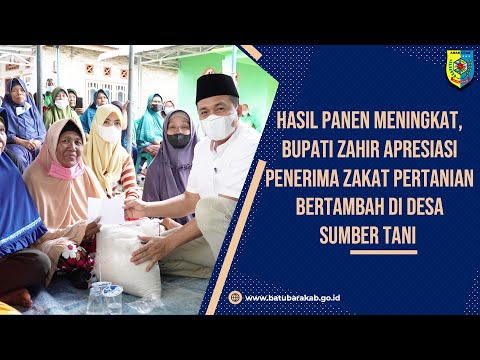 HASIL PANEN MENINGKAT, BUPATI ZAHIR APRESIASI PENERIMA ZAKAT PERTANIAN BERTAMBAH DI DESA SUMBER TANI