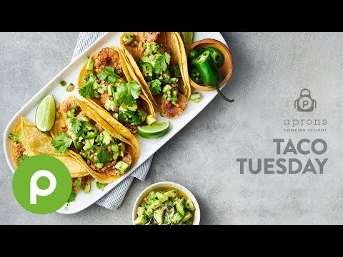 Spicy Fried Shrimp Tacos & Avocado Salsa – Publix Aprons® Cooking School Online.