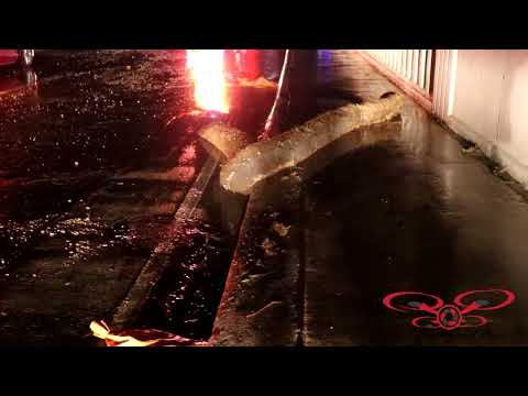 04-04-2022 Justin, TX - slow motion lightning, cars take cover as 60mph winds hit