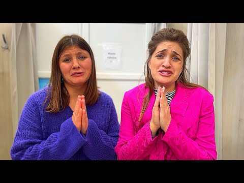 GIRLS SHOW FABRIC IN THE STORE/ THEY DON'T WANT TO BE DRESSED BY THEIR MOTHER