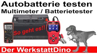 Autobatterie testen mit Multimeter und Batterietester (Ancel BA201)