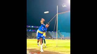 Csk new bowler | Matheesha Pathirana bowling action | Bowling in nets #shorts