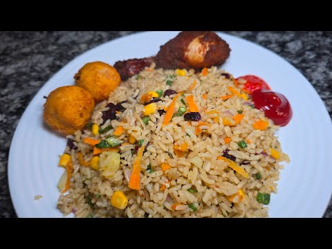 Chicken ball Guyanese style fried rice and fried chicken 