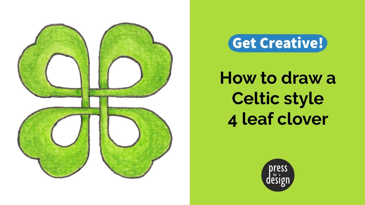 How to draw a Celtic 4 leaf clover