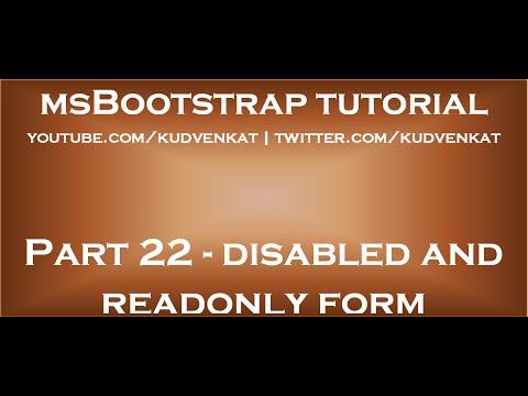 Bootstrap disabled and readonly form controls