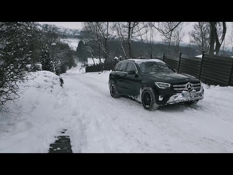 Mercedes GLC 400d 4Matic - 4x4 Allrad-Test am steilen Berg im Schnee