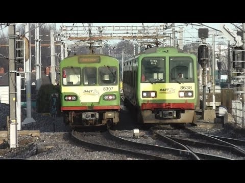 Dart Train number 8307 departing Connolly Station, Dublin